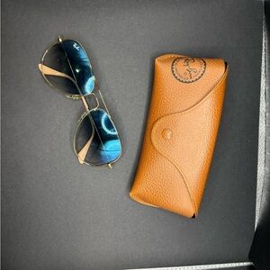 Ray-Ban Aviator Sunglasses | Gold Frame Blue Gradient Lenses